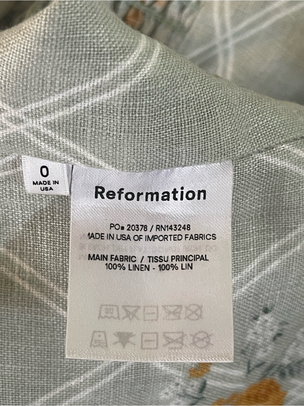 Reformation Women’s Alcove 100% Linen Top in Celia Colorway Size 0 - Picture 3 of 10